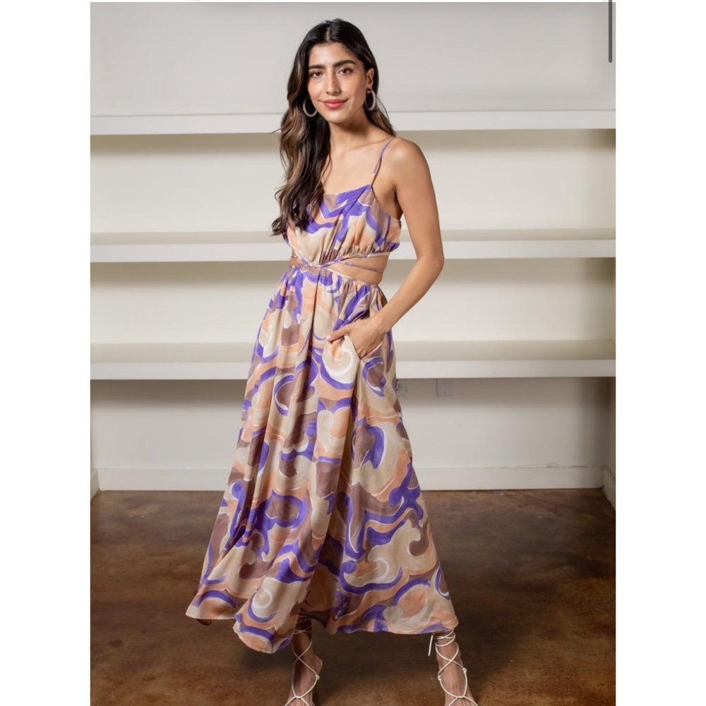 ASTR THE LABEL NWOT SANGER SWIRL PRINT MAXI Sz S